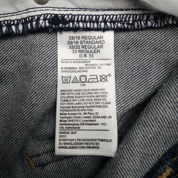 Gap Vintage Slim Mid Rise Ladies Size 33 / 16rs Dark Wash Blue Jeans - Picture 5 of 16